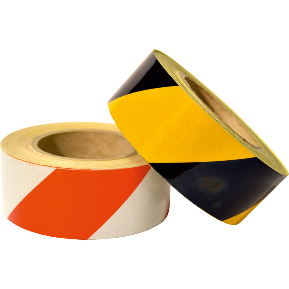 Black/yellow Reflective tape 50mm x 25mtrs 