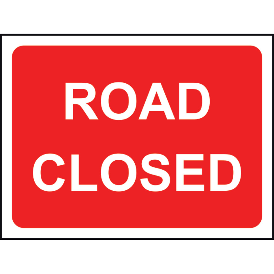 Road Closed - Classic Roll up traffic sign (1050 x 750mm)