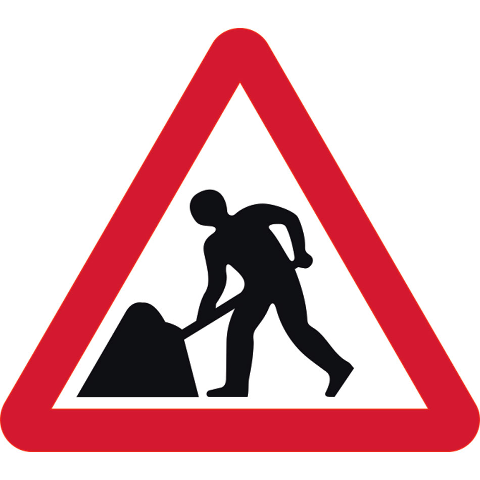 Road Works - TriFlex Roll up traffic sign (750mm Tri)