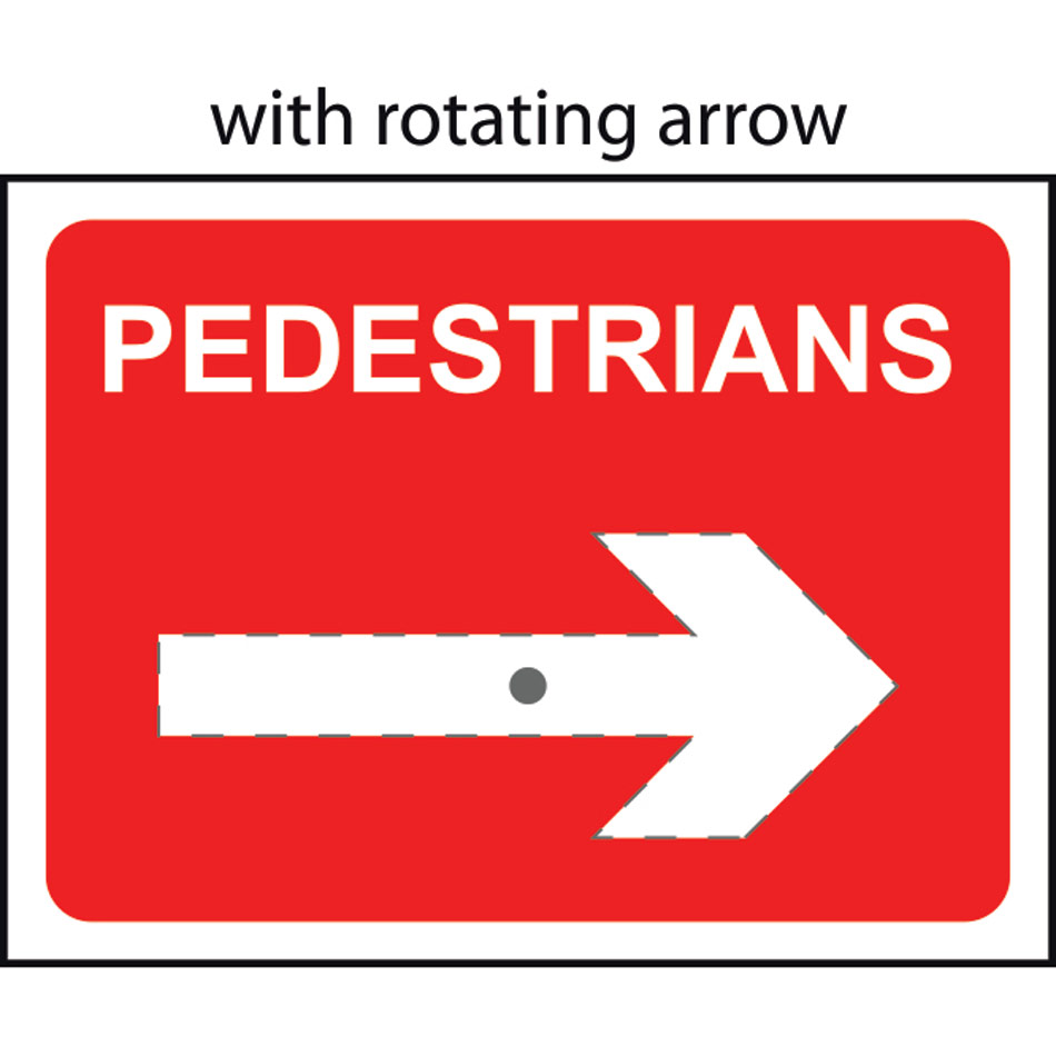 Pedestrian reversible arrow - Q Sign (600 x 450mm)