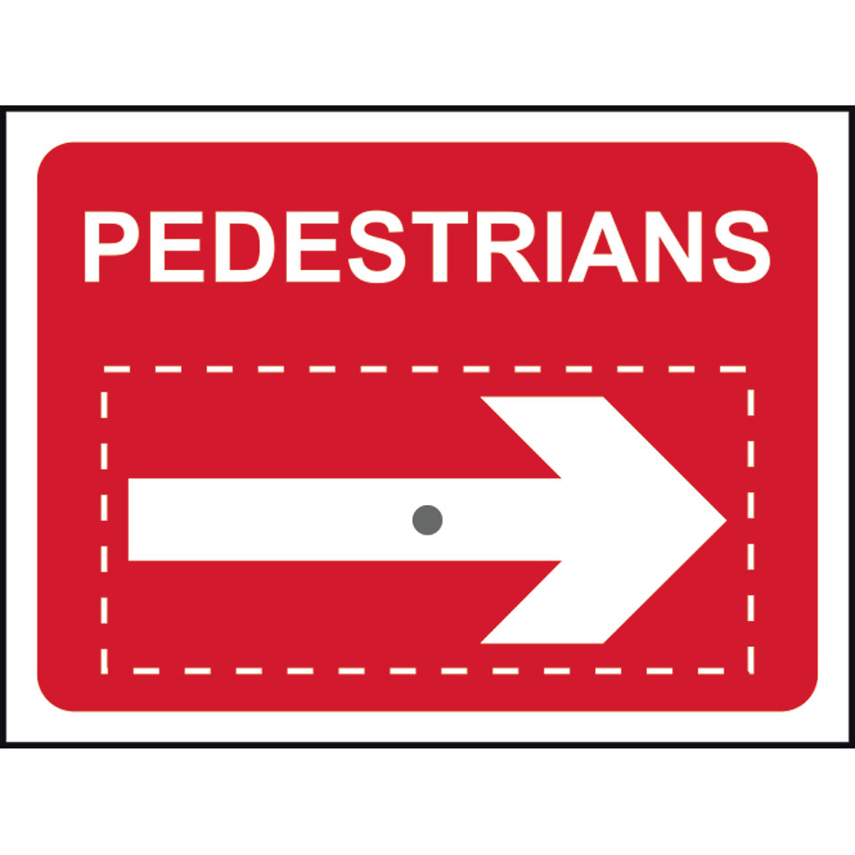 Pedestrians with reversible arrow - TriFlex Roll up traffic sign (600 x 450mm)