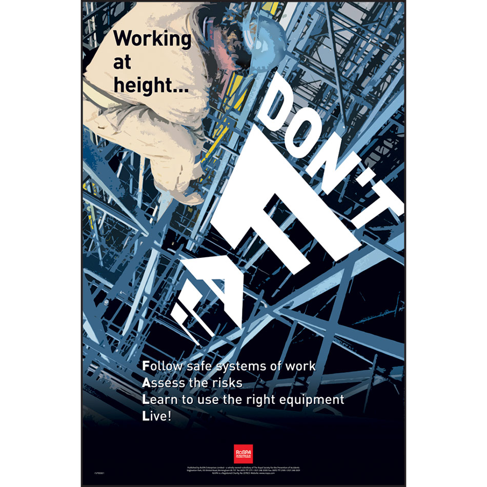 RoSPA Safety Poster - Don't fall  - laminated