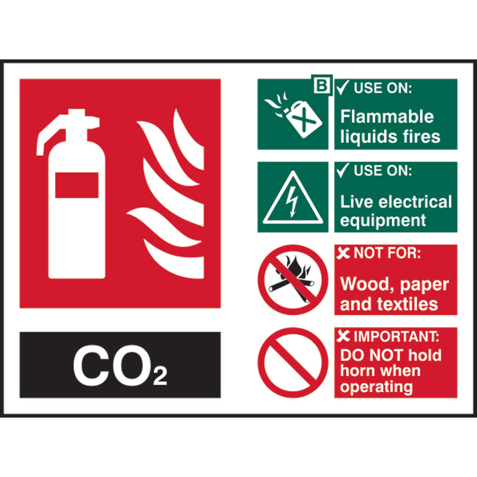 Fire extinguisher composite - CO2 - SAV (200 x 150mm)