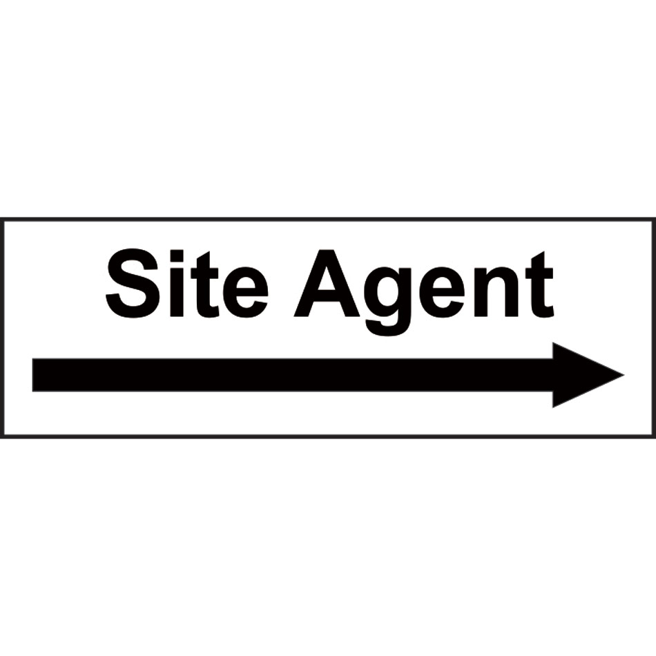 Site Agent Arrow right - RPVC (300 x 100mm)