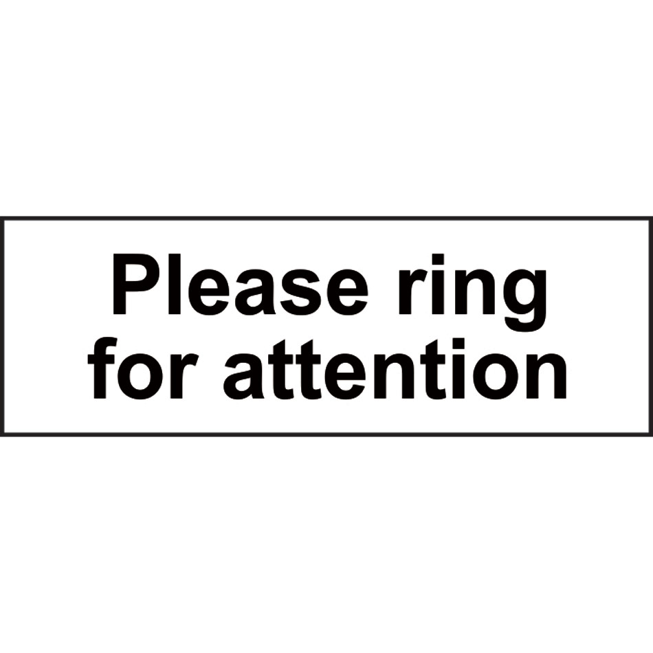 Please ring for attention - RPVC (300 x 100mm)