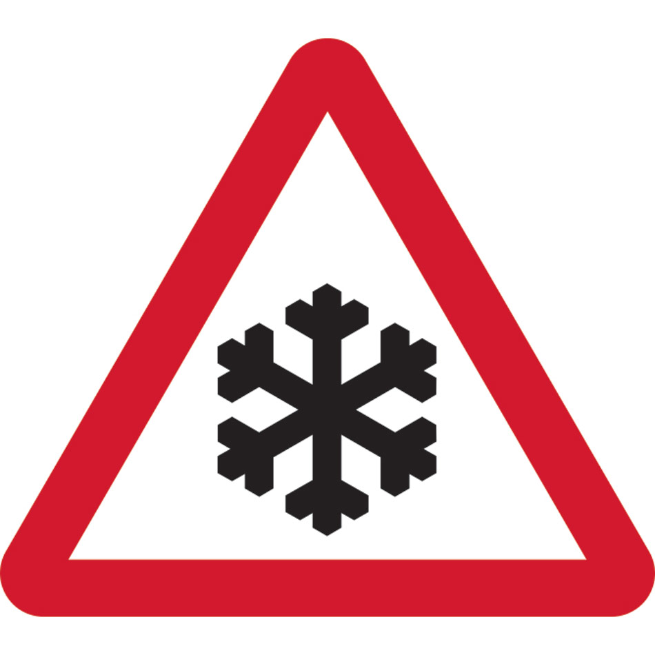 750mm tri. Temporary Sign & Frame - Risk of Ice