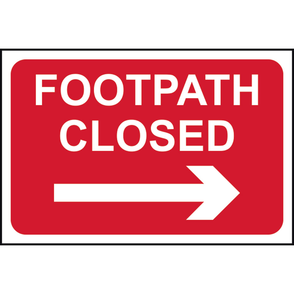 Footpatch closed (arrow right) - RPVC (600 x 400mm)