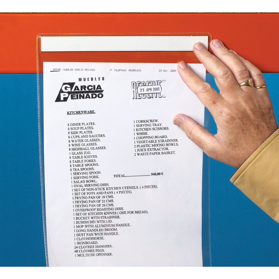 A4 Vertical Document Pocket - Self Adhesive (Pack of 10)