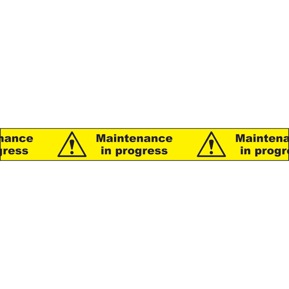 75mm x 250m 'Maintenance in progress' Non Adh Barrier Tape