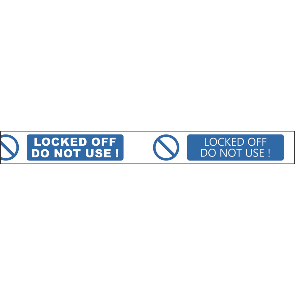 75mm x 250m 'Locked off do not use' Non Adh Barrier Tape