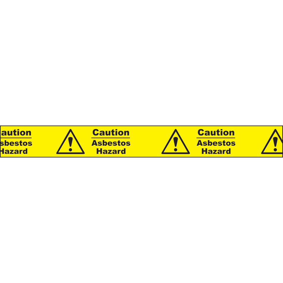 75mm x 250m 'Caution asbestos hazard' Non Adh Barrier Tape