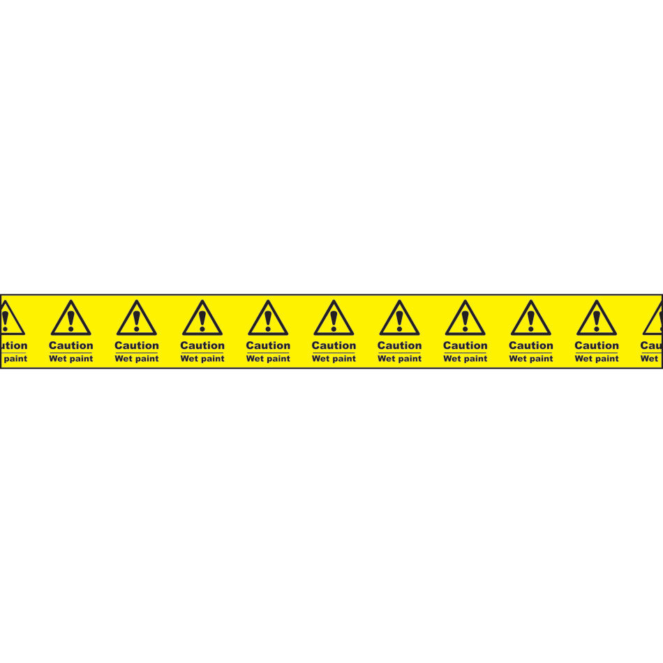 75mm x 250m 'Caution wet paint' Non Adh Barrier Tape