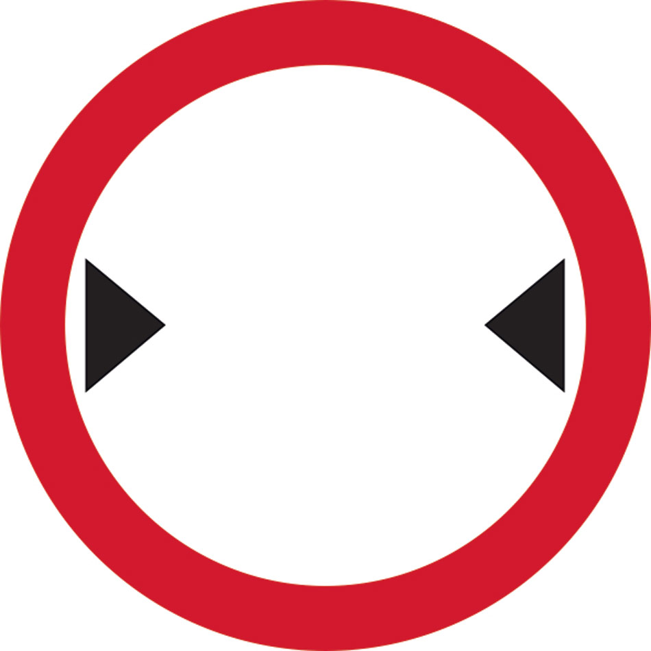 600mm dia. Dibond 'Width Restriction...' Road Sign (with channel)