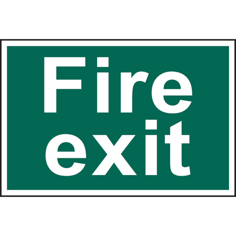 Fire exit (text only) - PVC (300 x 200mm)