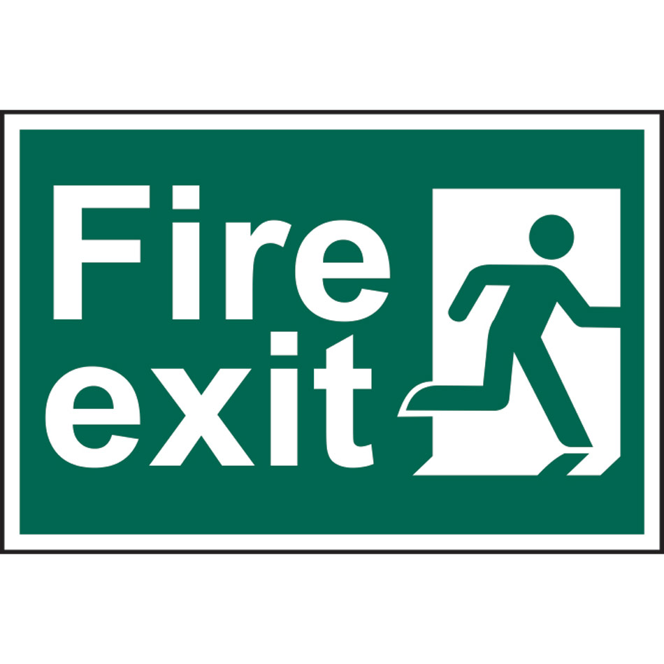 Fire exit man running right - PVC (300 x 200mm)