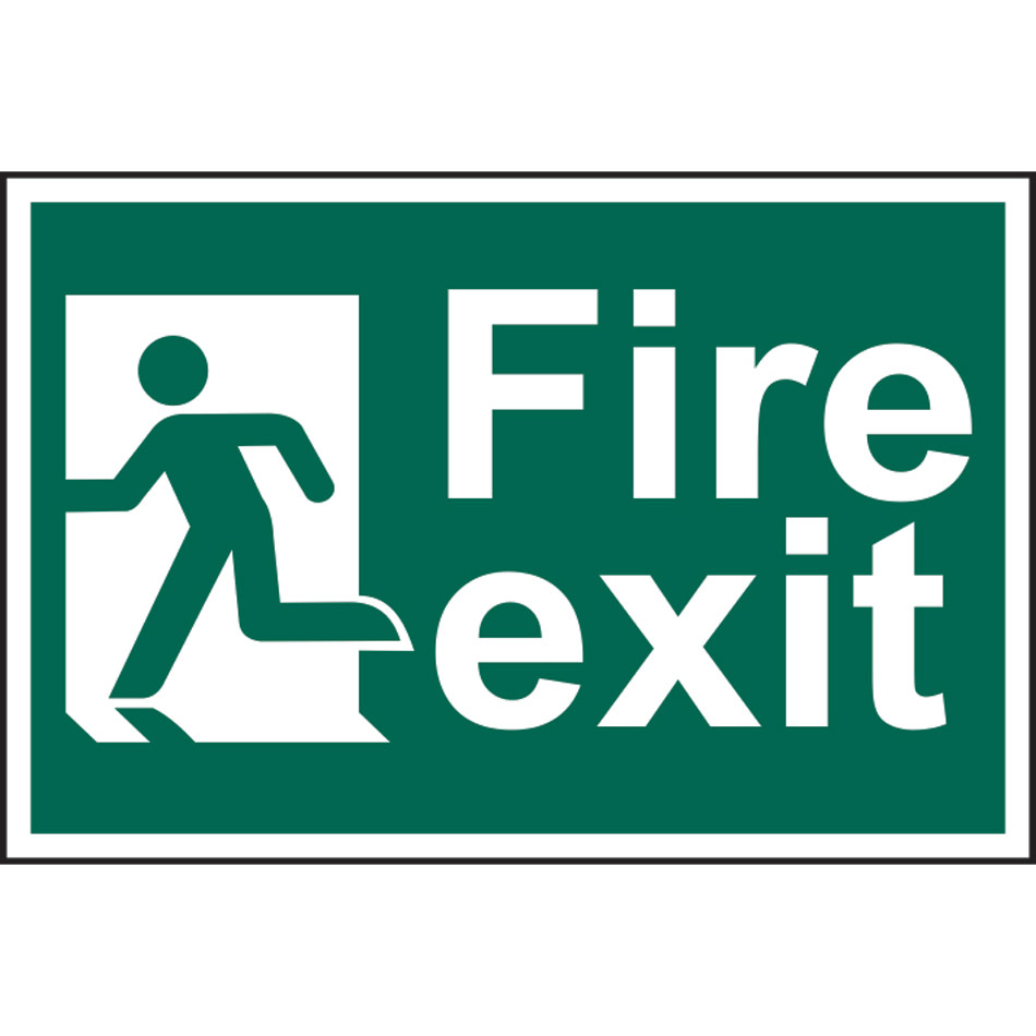Fire exit man running left - PVC (300 x 200mm)