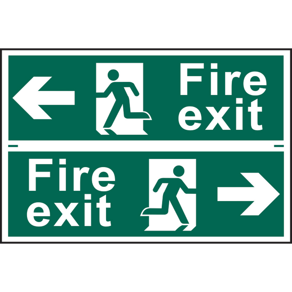 Fire exit man running arrow left/right - PVC (300 x 200mm) 