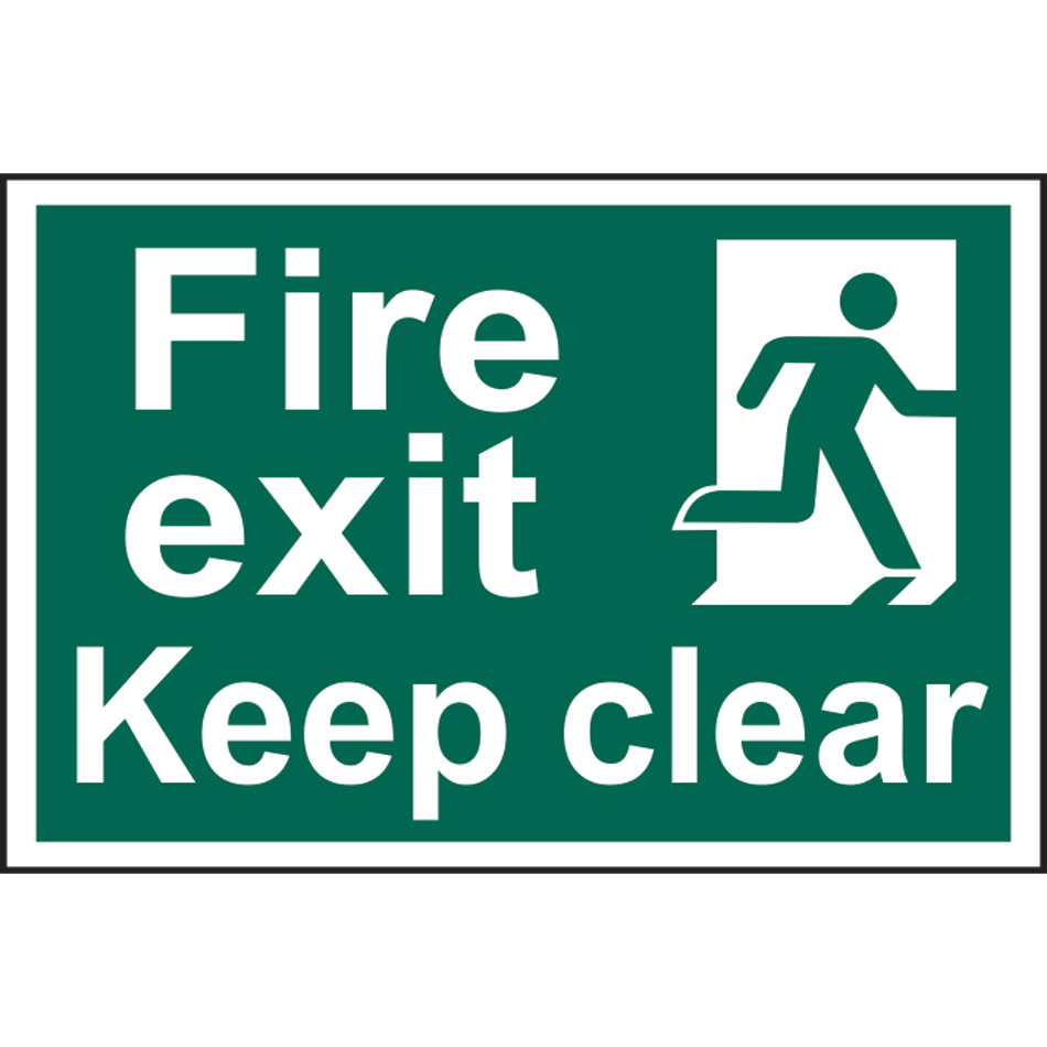 Fire exit Keep clear - PVC (300 x 200mm)