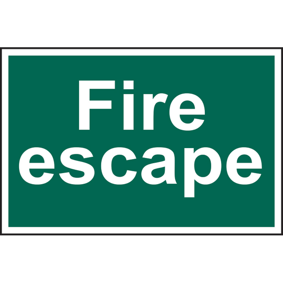 Fire escape (text only) - PVC (300 x 200mm)