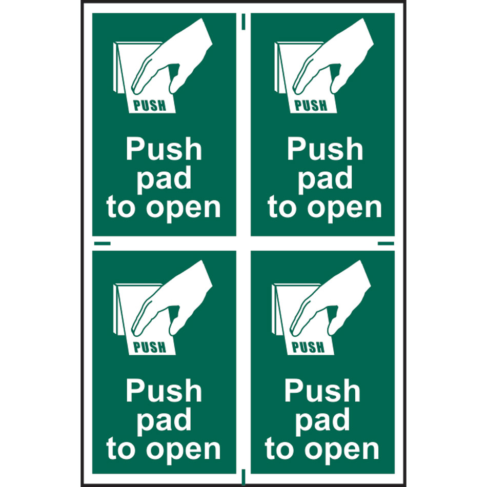 Push pad to open - PVC (200 x 300mm) 