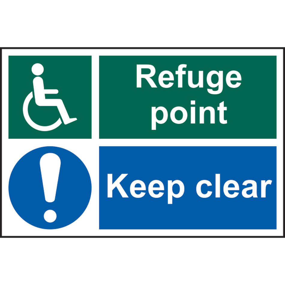 Refuge point Keep clear - PVC (300 x 200mm)