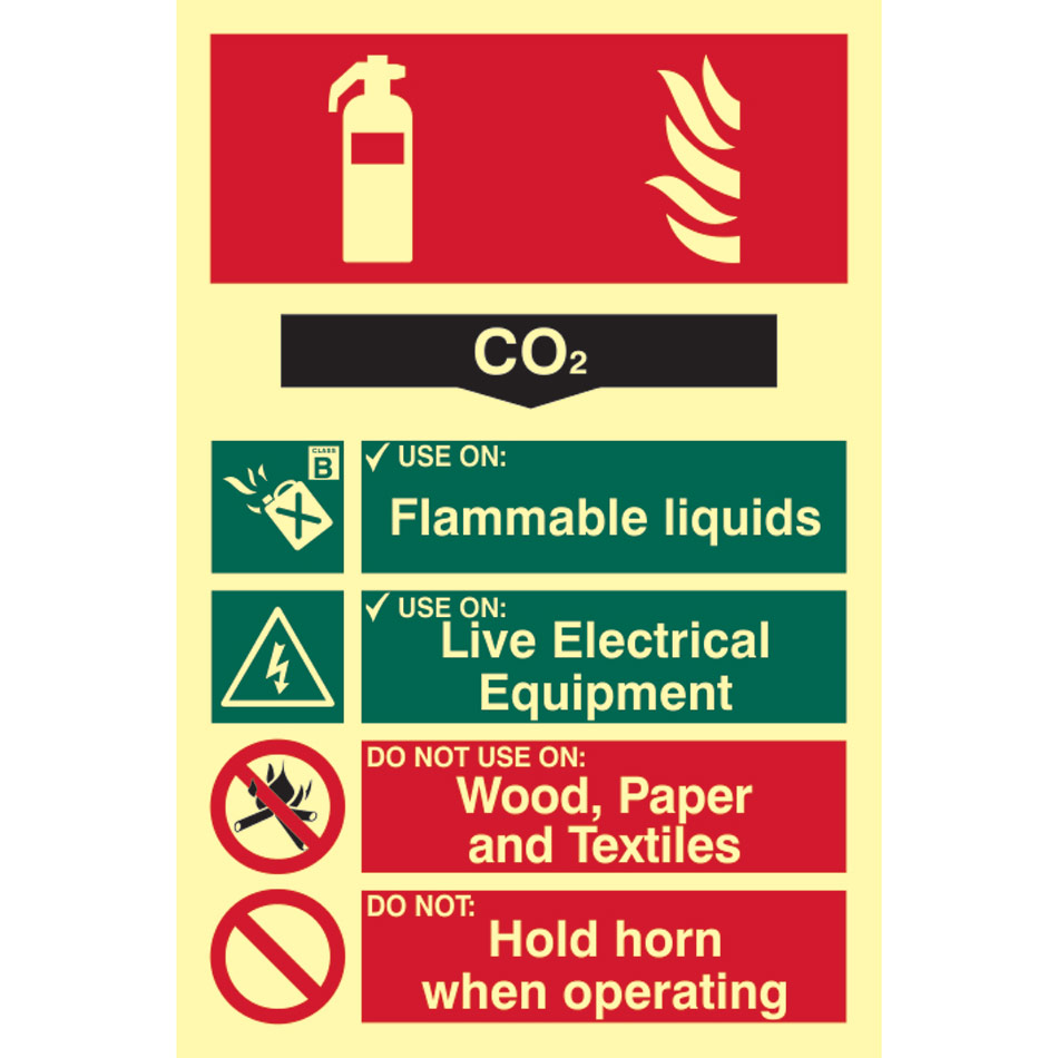 Fire extinguisher composite - CO2 - PHO (200 x 300mm)