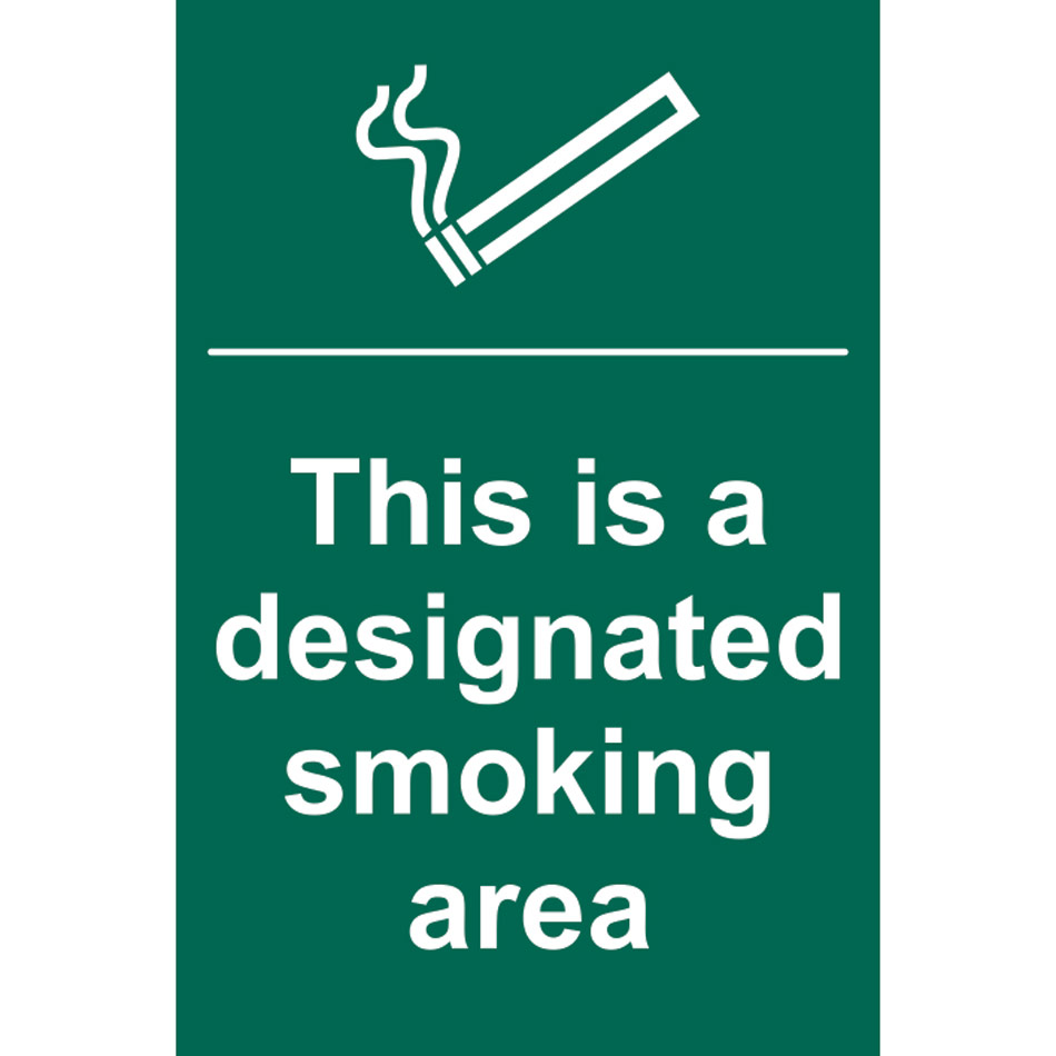 This is a designated smoking area - PVC (200 x 300mm)