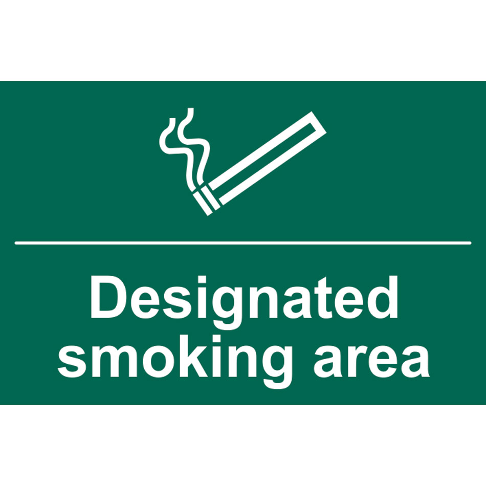 Designated smoking area - PVC (300 x 200mm)