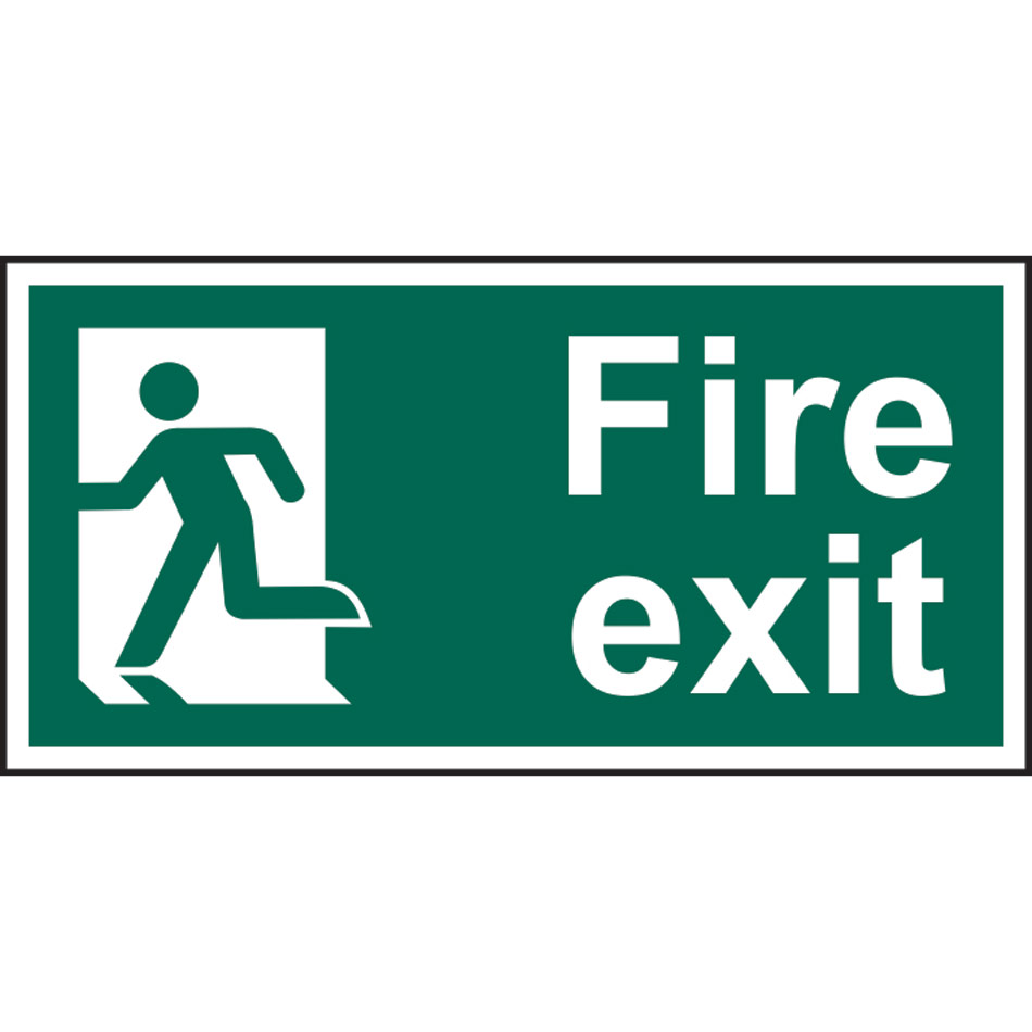 Fire exit man left PVC (300 x 150mm)