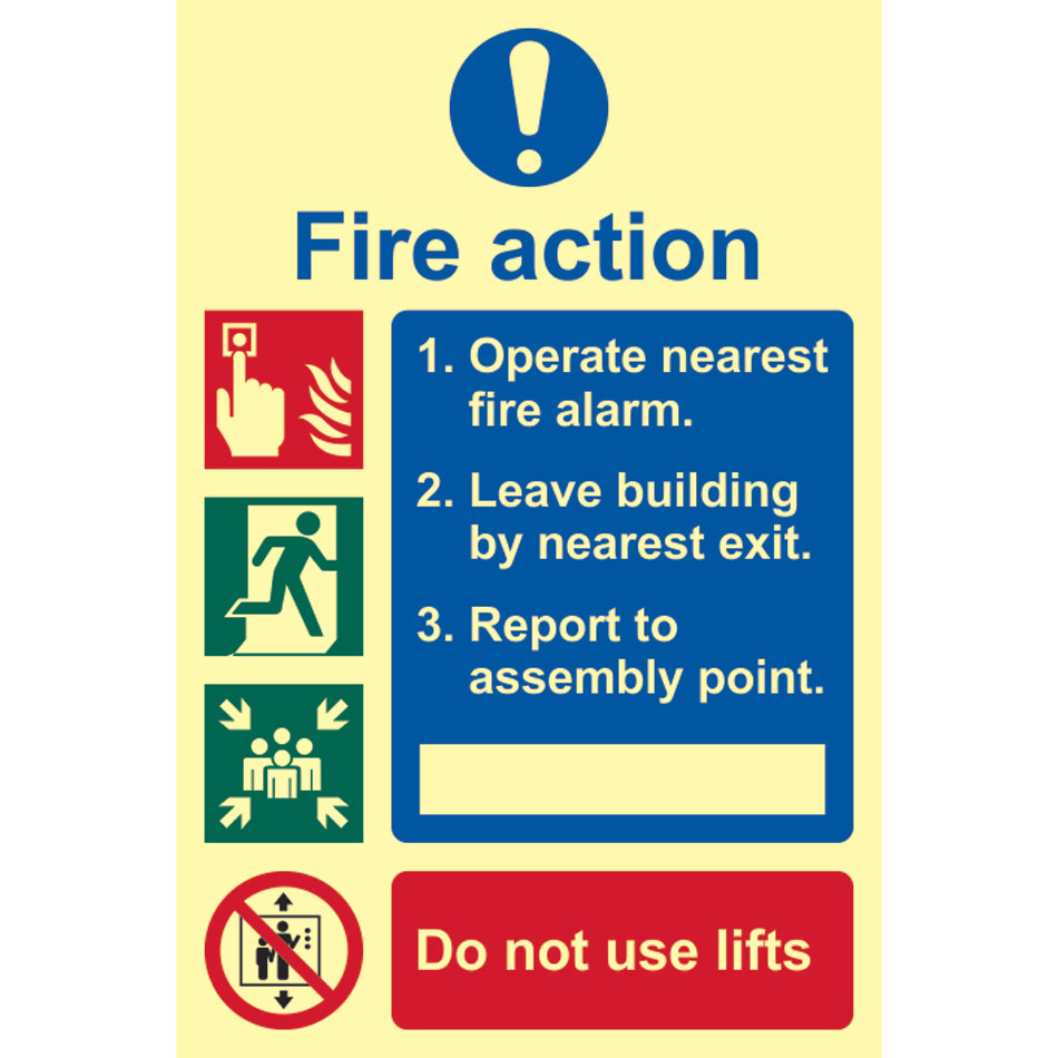 Fire action procedure - PHS (200 x 300mm)