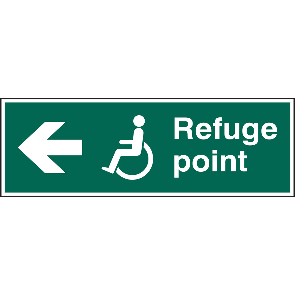 Refuge point arrow left - PVC (450 x 150mm)