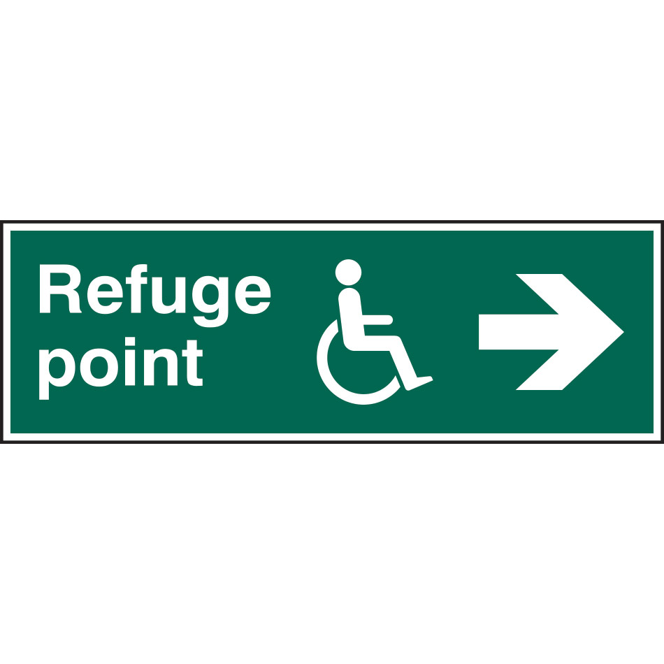 Refuge point arrow right - PVC (450 x 150mm)