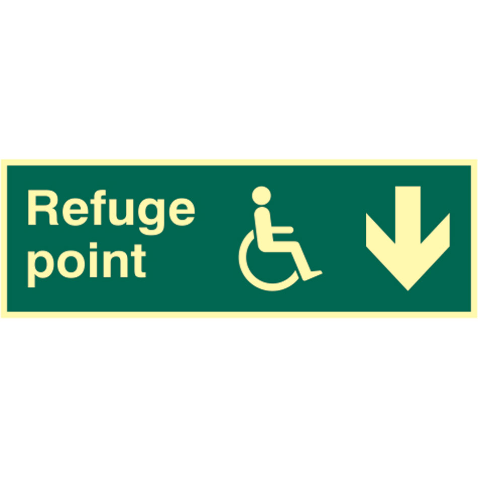 Refuge point arrow down - PHO (450 x 150mm)