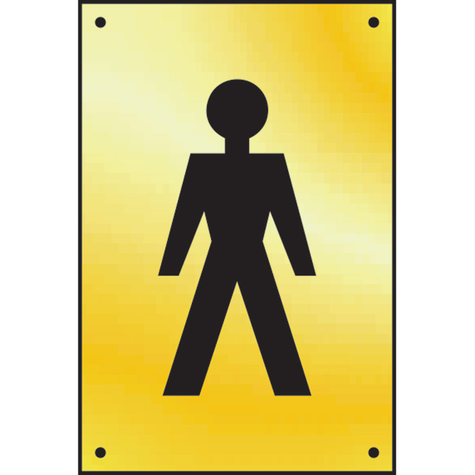 Gentlemen graphic door plate - PB (100 x 150mm)