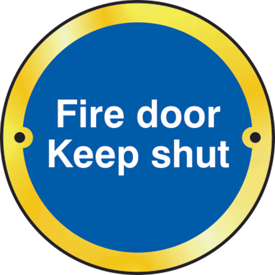 Fire door Keep shut door disc - PB (75mm dia.)