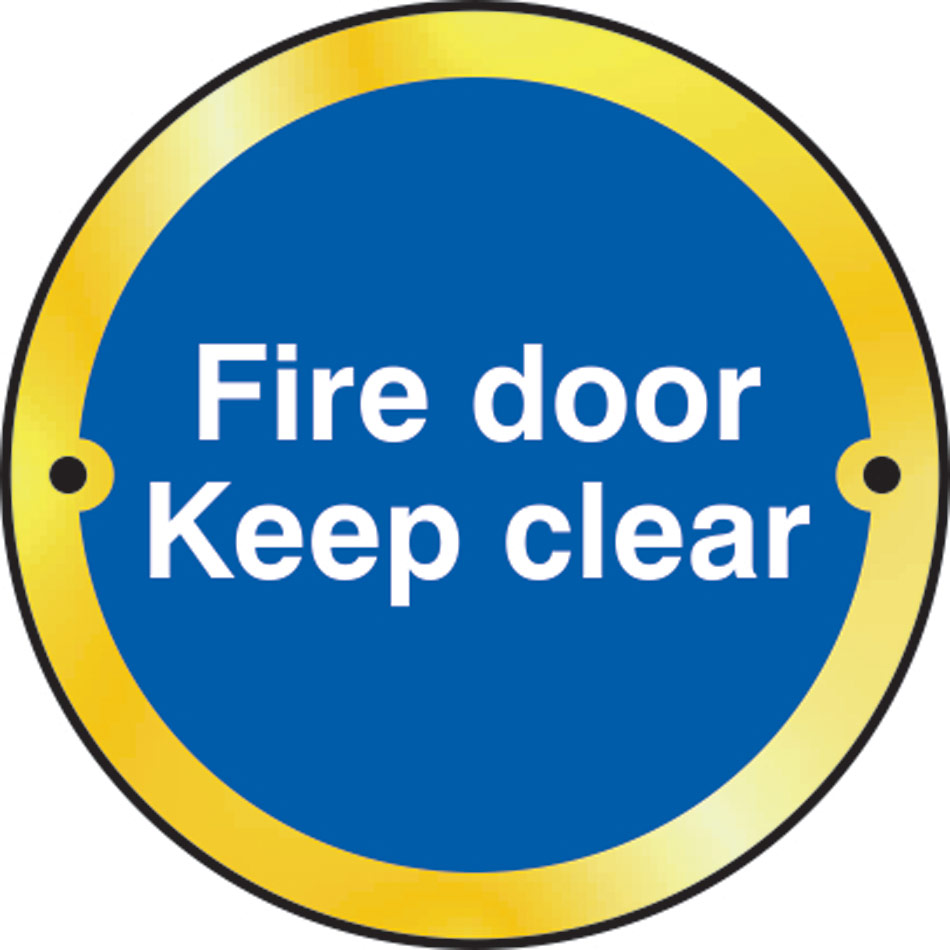 Fire door Keep clear door disc - PB (75mm dia.)