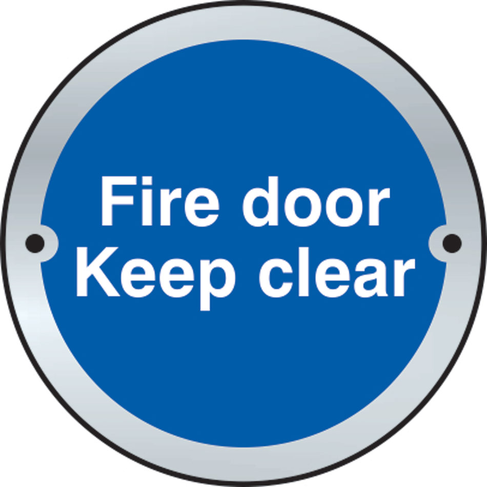 Fire door Keep clear door disc - SSS (75mm dia.)