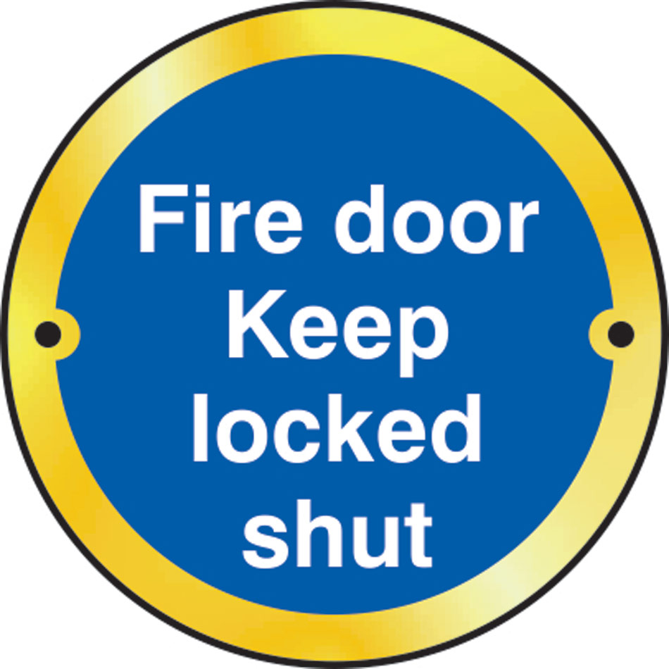 Fire door Keep locked shut door disc - PB (75mm dia.)