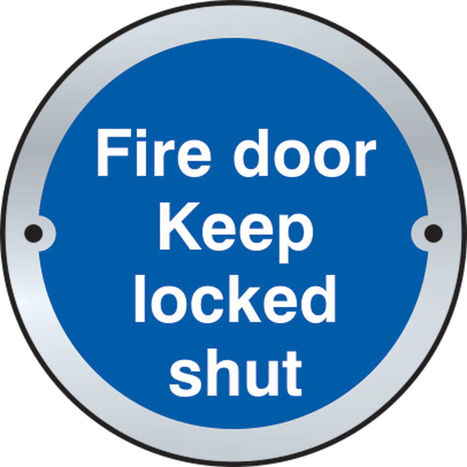 Fire door Keep locked shut door disc - SSS (75mm dia.)