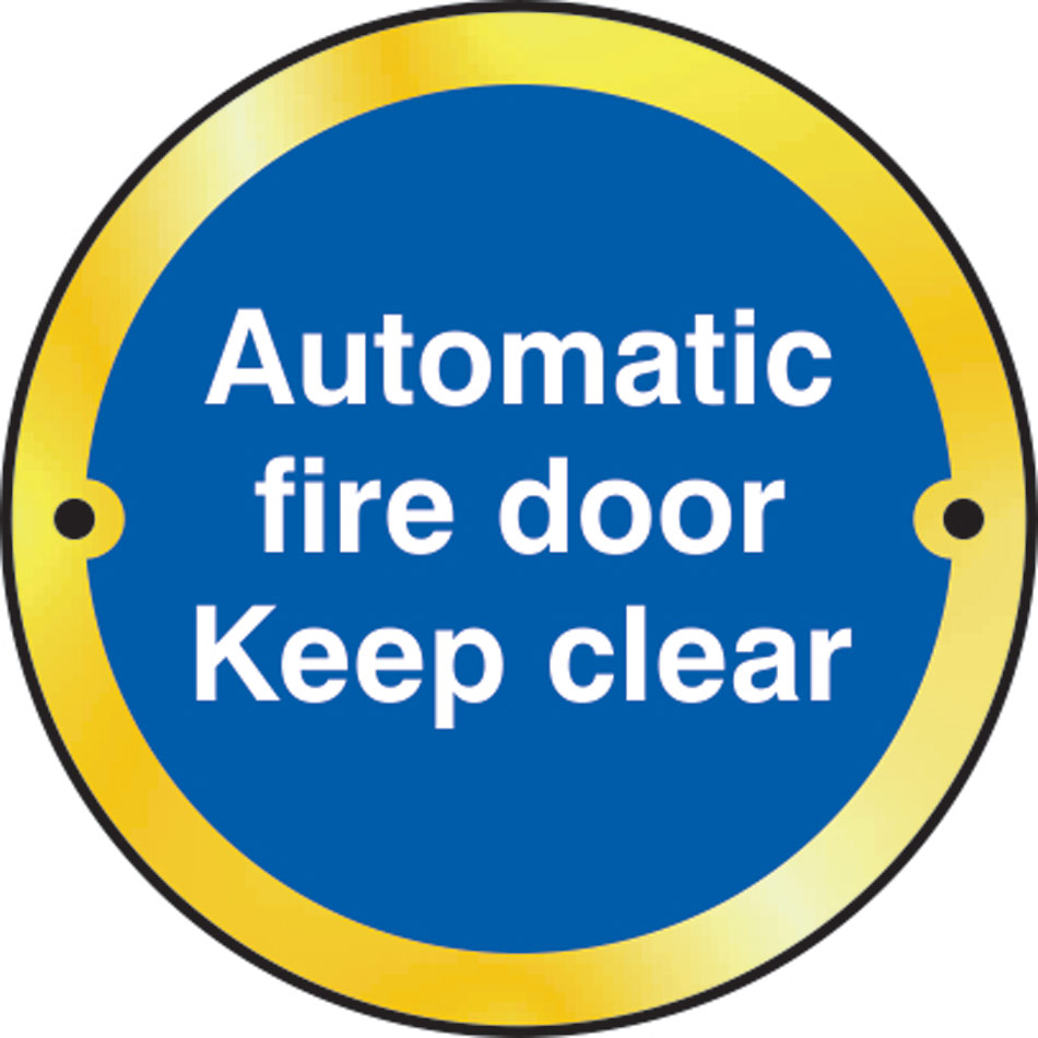 Automatic fire door Keep clear door disc - PB (75mm dia.)