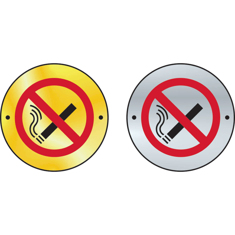 No smoking graphic door disc - PB (75mm dia.)