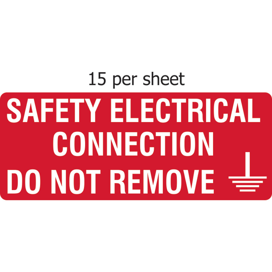 Safety electrical connection  - SAV (96 x 38mm, sheet of 15 labels)  