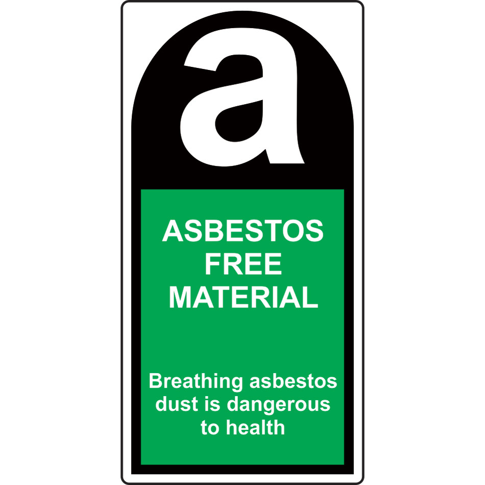 Asbestos Free Material (25 x 50mm, Roll of 500 labels) 