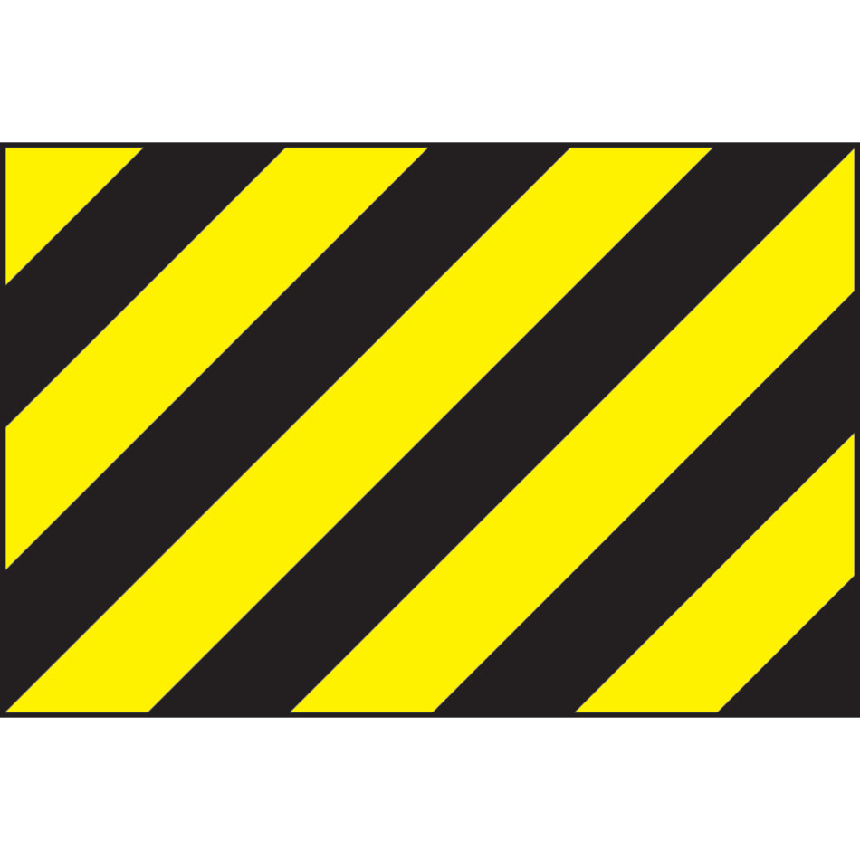Black & yellow warning panel - PVC (600 x 400mm)