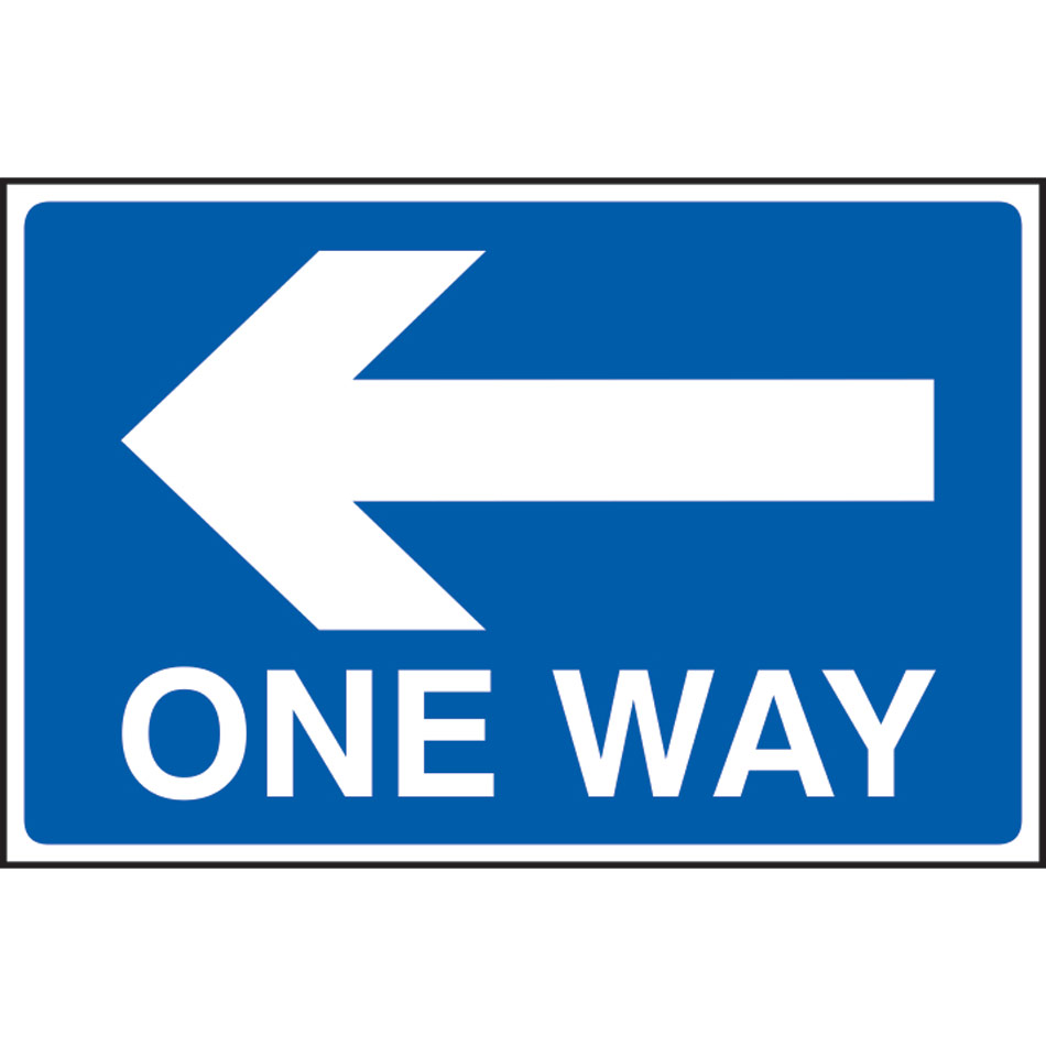 One way arrow left - FMX (600 x 400mm)