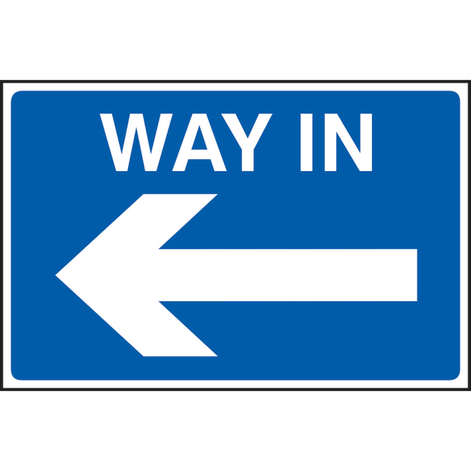 Way in arrow left - FMX (600 x 400mm)