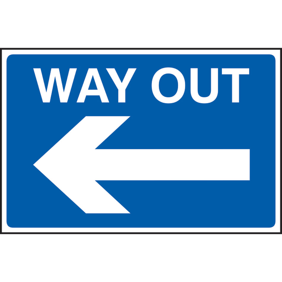Way out arrow left - FMX (600 x 400mm)