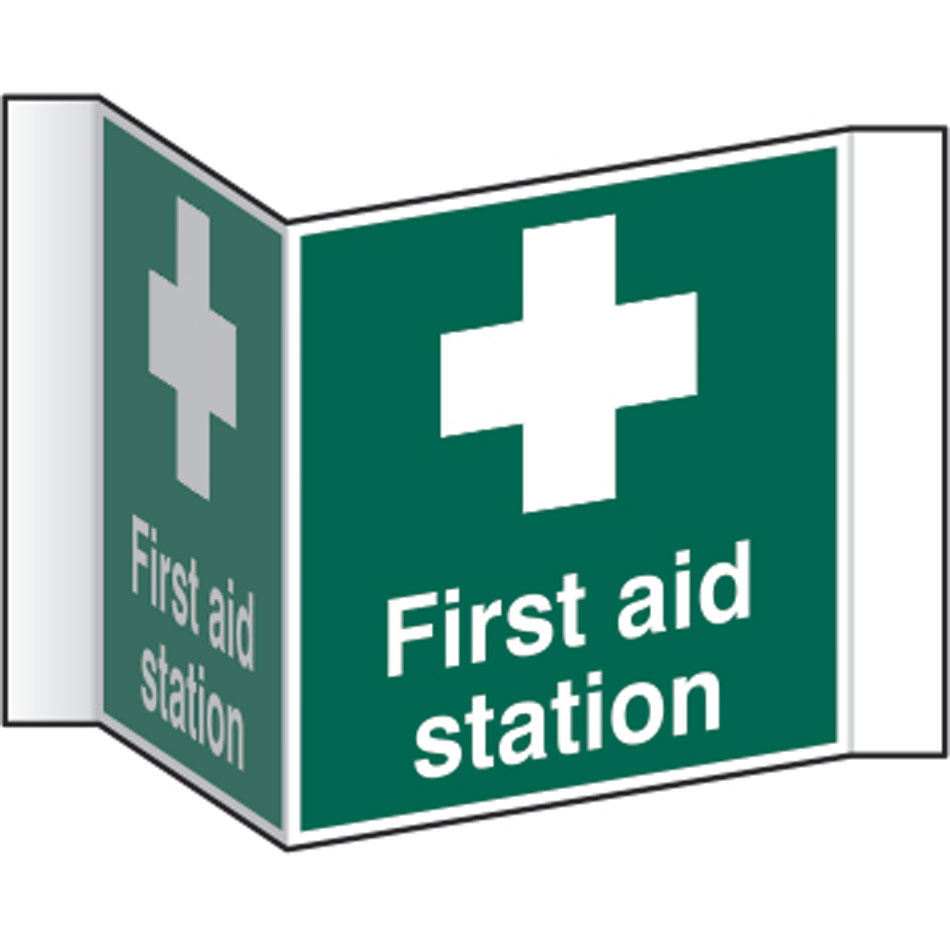 First aid station (Projection sign) - RPVC (200mm face)