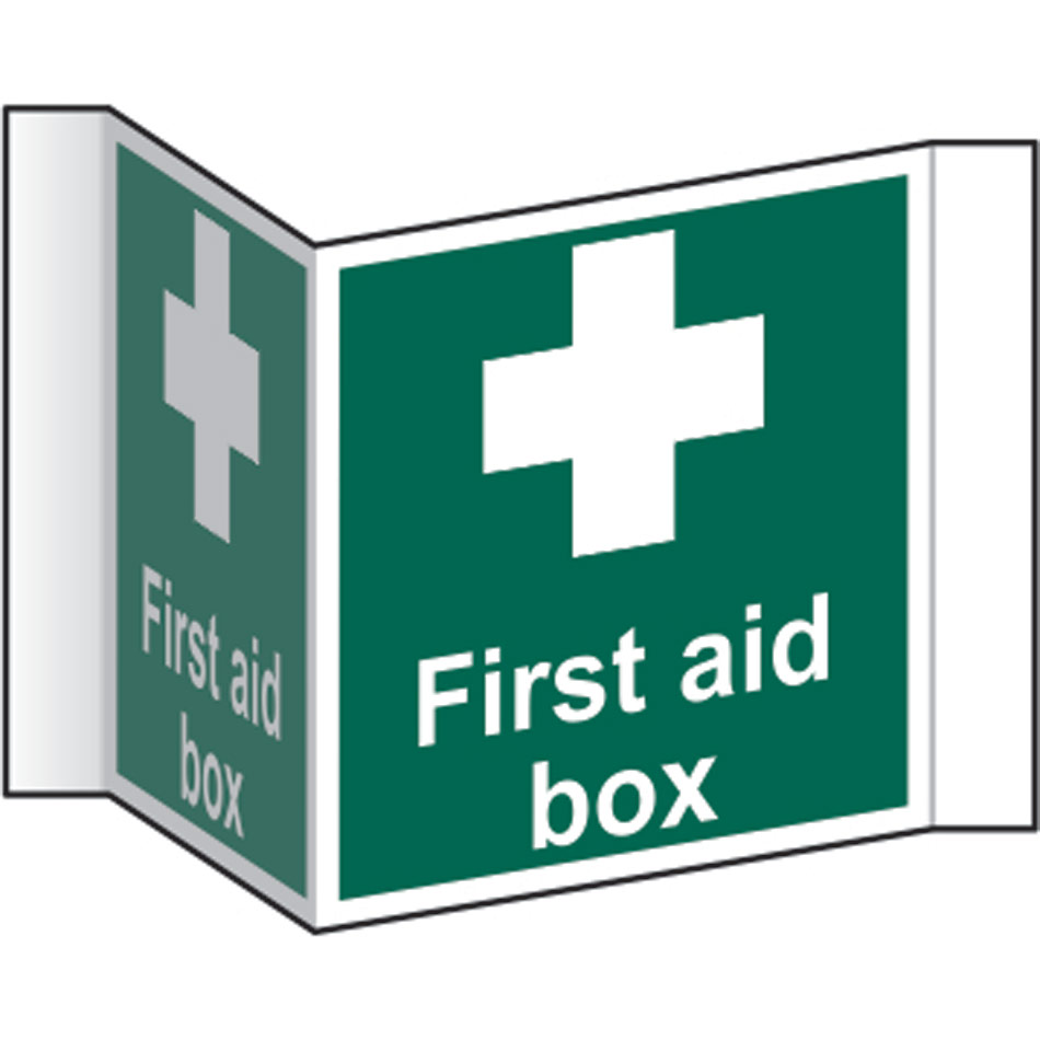 First aid box (Projection sign) - RPVC (200mm face)