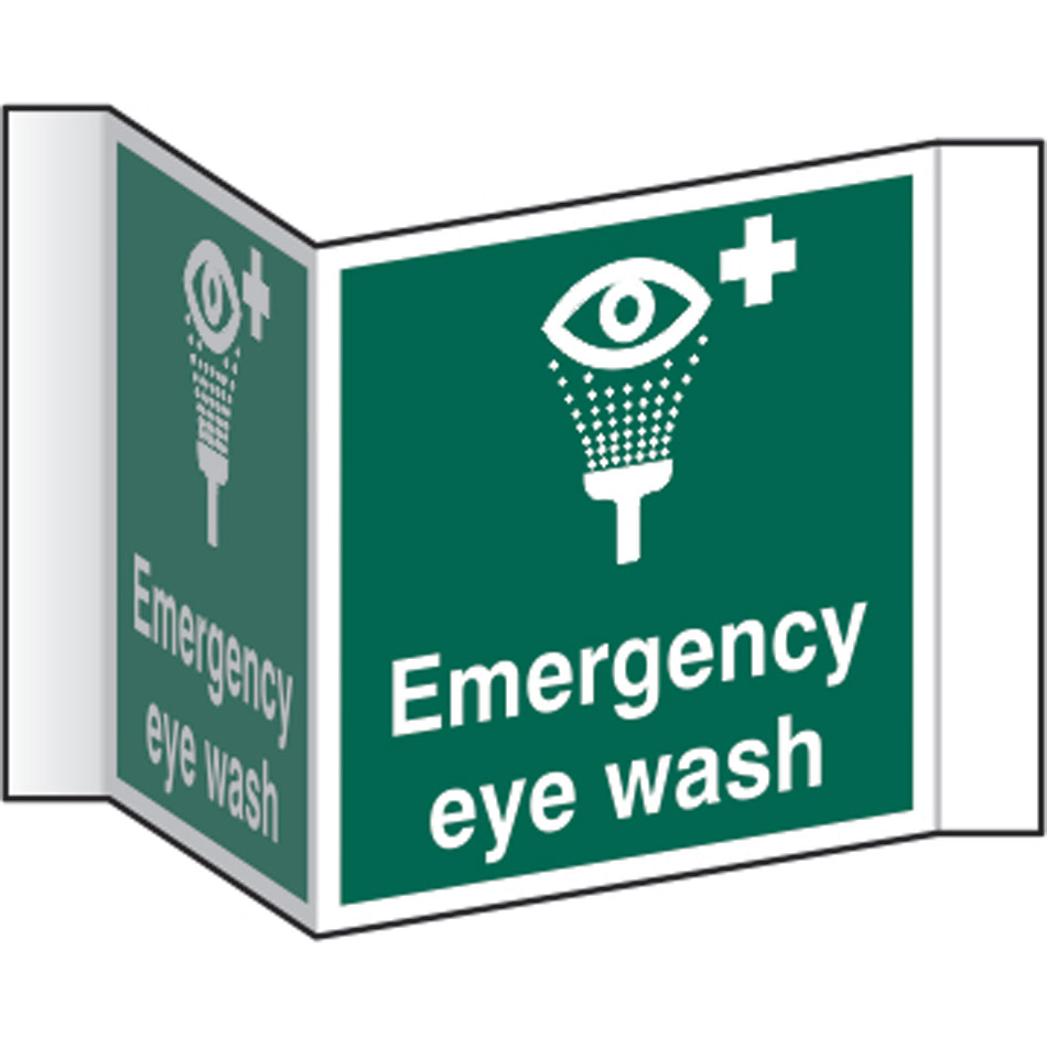 Emergency eye wash (Projection sign) - RPVC (200mm face)